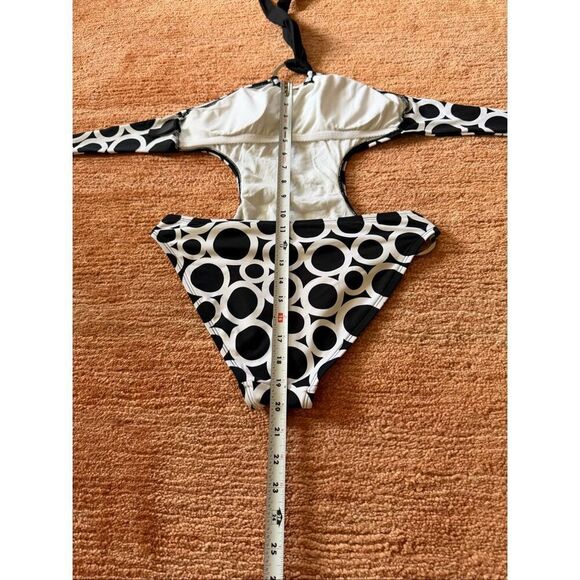 La Blanca by Rod Beattie Cutout Swimsuit S – Retro Circles One-Piece - Picture 6 of 6